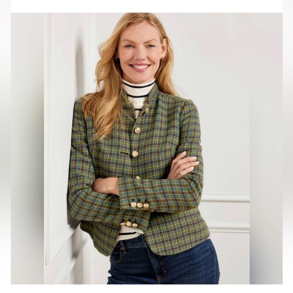 Talbots Talbots Shetland Officer Wool Jacket - Apple Plaid Size Plus 22W EUC LN